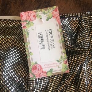 Gold shimmery mini skirt